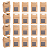 Folding Paper Gift Bags with Hole Handle and Plastic Visible Window ABAG-WH0044-35A-1