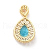 Brass Clear Cubic Zirconia Pendants KK-I695-065G-02-2