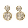 Brass Micro Pave Clear Cubic Zirconia Dangle Stud Earrings EJEW-M097-01B-G-2