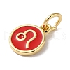 Real 18K Gold Plated Brass Enamel Charms KK-L216-001G-H03-2