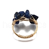 Natural Lapis Lazuli Finger Rings for Women RJEW-TA00202-02-4