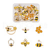 Yilisi 24Pcs 6 Style Zinc Light Gold Alloy Enamel Pendants ENAM-YS0001-05-2