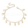 Summer Beach 304 Stainless Steel Shell Shaped Charm Anklets for Women AJEW-AN00659-2