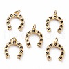 Brass Micro Pave Black Cubic Zirconia Pendants X-KK-C100-14G-1