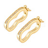 GOMAKERER 2Pcs Platinum Plated 925 Sterling Silver Rhinestone Twister Clasps FIND-GO0002-57-1