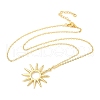 Brass Hollow Sun Pendant Necklaces for Women NJEW-S449-06G-4