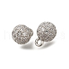 Rack Plating Brass Micro Pave Cubic Zirconia Charms KK-F883-07P-01-2