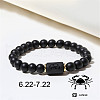 12 Constellations Theme Frosted Black Stone Round Beaded Stretch Bracelets for Women Men WG3EE4F-07-1