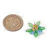 Glass with Round Shell Pearl & Acrylic Charms & Brass Seed Beads Pendants PALLOY-MZ00646-01-3