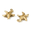 304 Stainless Steel Pendants. Starfish Charm STAS-A190-03G-2