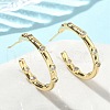 C-Shaped Brass Micro Pave Clear Cubic Zirconia Stud Earrings EJEW-A132-14G-1