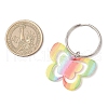6Pcs 6 Style Printed Acrylic Butterfly Keychains KEYC-JKC01239-3