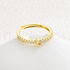 Adjustable Brass Micro Pave Clear Cubic Zirconia Finger Rings for Women FS-WG712C8-16-1