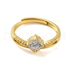 Mother's Day Rings Clear Cubic Zirconia Adjustable Rings RJEW-L120-018G-01-2