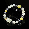 Natural New Jade Round Beads Stretch Bracelets WG466DA-15-1