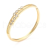 Clear Cubic Zirconia Flat Round Hinged Bangle BJEW-A123-24G-3