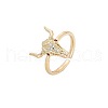 Cattle Head Brass Micro Pave Clear Cubic Zirconia Adjustable Cuff Rings for Women FS-WG0DBC7-01-5
