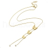 304 Stainless Steel Crystal Rhinestone Round Snake Chain Butterfly Lariat Necklaces for Women NJEW-G141-01G-2
