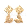 304 Stainless Steel Heart with Rhombus Dangle Stud Earrings for Women EJEW-G328-20-2