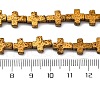Electroplated Natural Lava Rock Beads Strands G-A256-A01-01B-4