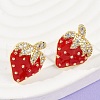 Brass Micro Pave Clear Cubic Zirconia Stud Earrings EJEW-F895-27C-01G-3