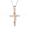 Cross & Leaf Alloy Pendant Necklaces FS-WG2F207-03-3