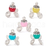 Imitation Jade Glass Bead Pendants PALLOY-JF02378-1