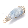 Electroplated Natural Quartz Crystal Dyed Copper Wire Wrapped Pendants PALLOY-JF02326-04-4