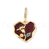Brass Enamel Micro Pave Cubic Zirconia Pendants KK-U043-11G-01-1