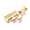 Ion Plating(IP) 304 Stainless Steel Rhinestone Pendants STAS-U035-01G-F-2