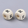 Printed Natural Wood Beads WOOD-T026-001R-2