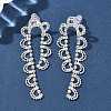 Brass Rhinestones Stud Earrings AJEW-D307-01P-4