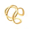 304 Stainless Steel Hollow Oval Open Cuff Rings RJEW-M072-03G-2