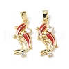Brass Micro Pave Cubic Zirconia Pendants KK-C104-04C-G-1