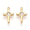 Ion Plating(IP) 304 Stainless Steel Micro Pave Cubic Zirconia Charms STAS-N110-01B-G-1