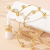 Iron Round Beaded Stud Earrings & Cuff Bangles & Rings Sets FS-WGB12A8-01-1