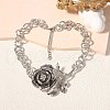 Alloy 3D Rose Flower Pendant Necklaces for Women FS-WGF63B9-02-2