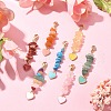 Natural & Synthetic Gemstone Chip Beaded Pendant Decorations HJEW-JM01197-4