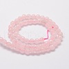 Faceted Round Natural Rose Quartz Bead Strands G-L437-12-6mm-2