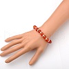 Natural Carnelian(Dyed & Heated) Stretch Bracelets BJEW-JB01533-04-3