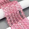Frosted Transparent Glass Bead Strands X1-GLAA-P065-8mm-03-1