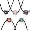 Natural Mixed Stone & Glass Seed Beads Cluster Flower Pendant Necklaces NJEW-MZ00095-2