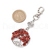 Natural Red Jasper Chips Beads & Alloy Tree of Life Pendant Decorations HJEW-JM03128-07-3