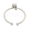 Rack Plating Brass Open Cuff Rings for Women RJEW-F162-02P-P-3