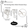 CREATCABIN 10Pcs Sterling Silver Tube Bails STER-CN0001-24-2