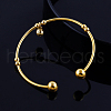 Beautiful Design Real 18K Gold Plated Brass Charm Torque Cuff Bangle BJEW-EE0001-06-3