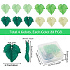 120Pcs 4 Colors Autumn Theme Transparent Frosted Acrylic Pendants TACR-PJ0001-03-3