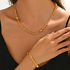 Brass Round Beaded Chain Necklaces & Bracelets Sets for Women's Parties CT1854-3