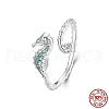 925 Sterling Silver Micro Pave Cubic Zirconia Adjustable Open Cuff Rings for Women FS-WG3D7C7-01-4