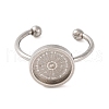 Non-Tarnish 304 Stainless Steel Open Cuff Ring Components X-STAS-S134-01P-04-2
